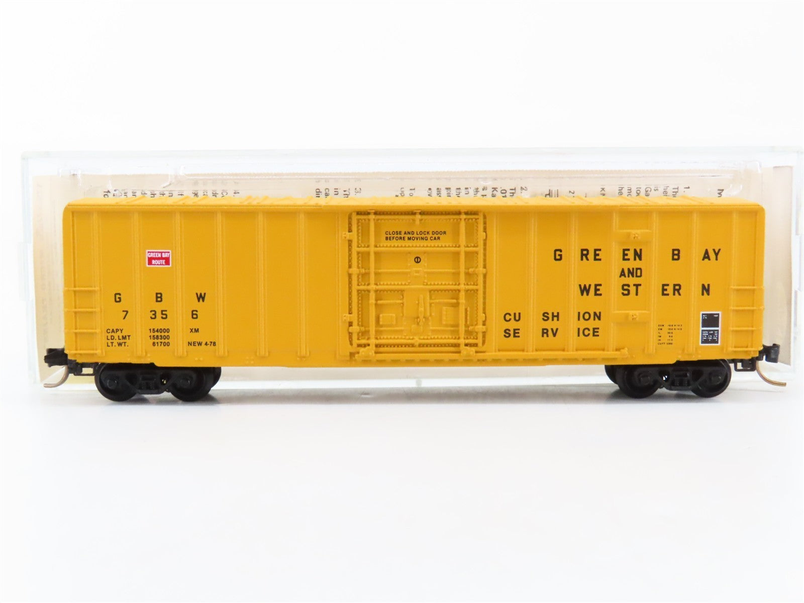 N Scale Kadee Micro-Trains MTL 27080 GBW Green Bay Route 50' Box Car 7356 RTR