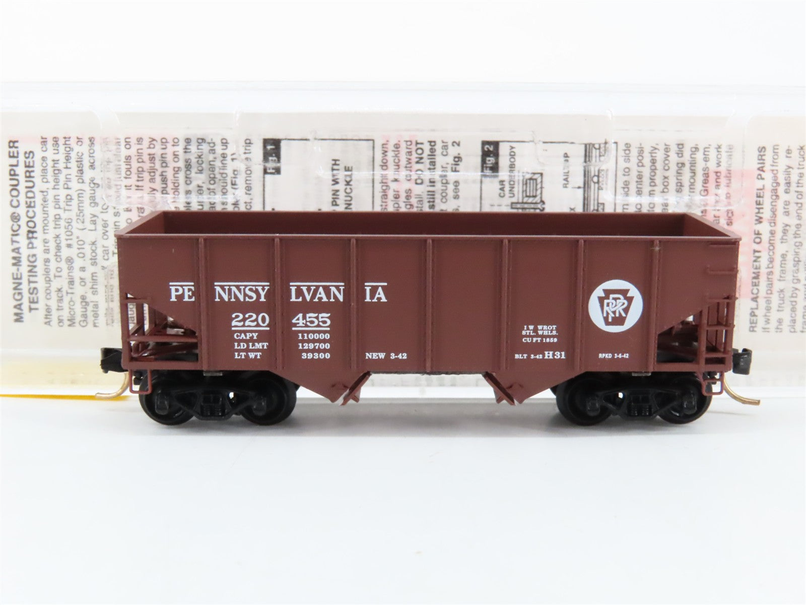 N Scale Micro-Trains MTL 56060 PRR Pennsylvania 33' 2-Bay Hopper 220455 RTR