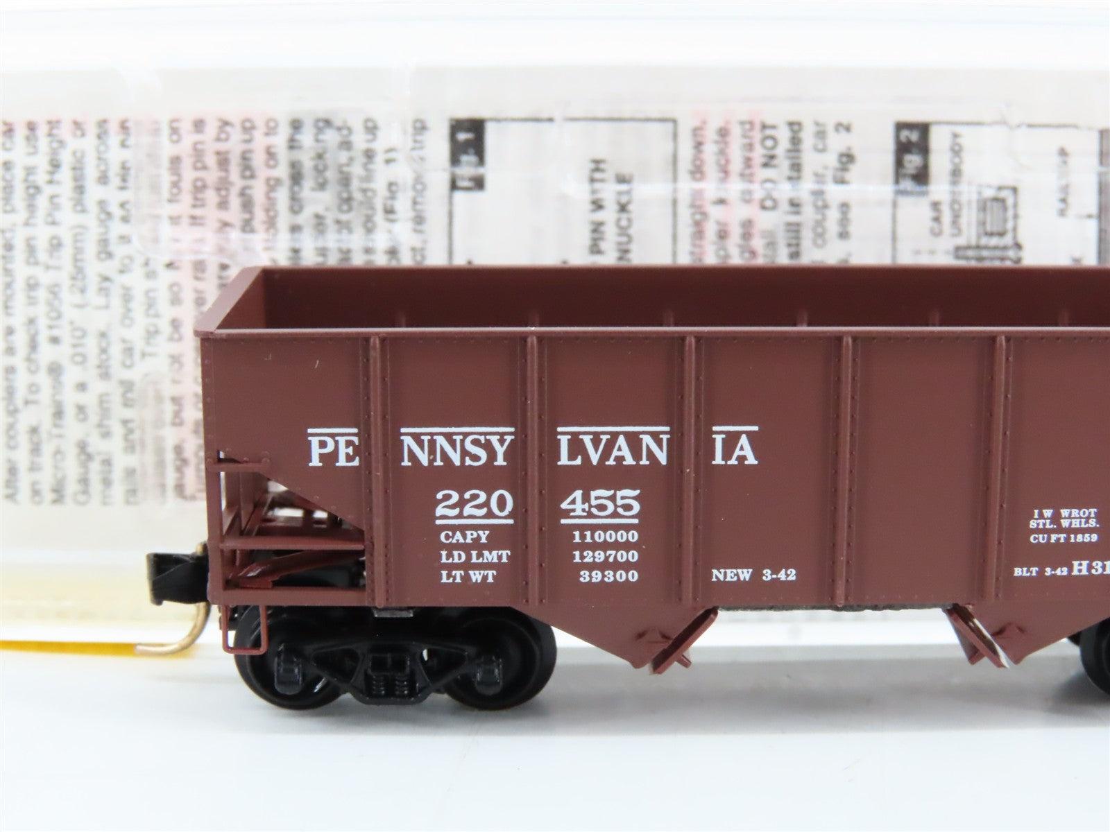 N Scale Micro-Trains MTL 56060 PRR Pennsylvania 33' 2-Bay Hopper 220455 RTR