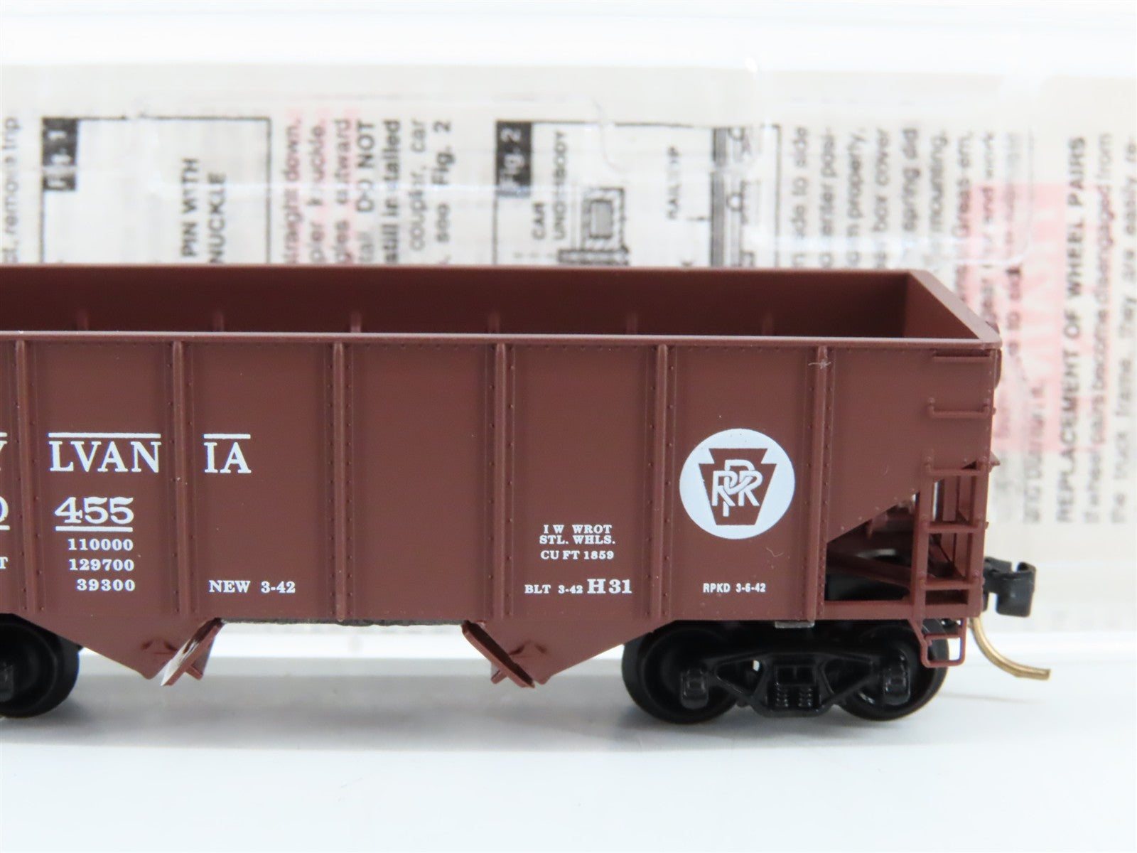 N Scale Micro-Trains MTL 56060 PRR Pennsylvania 33' 2-Bay Hopper 220455 RTR
