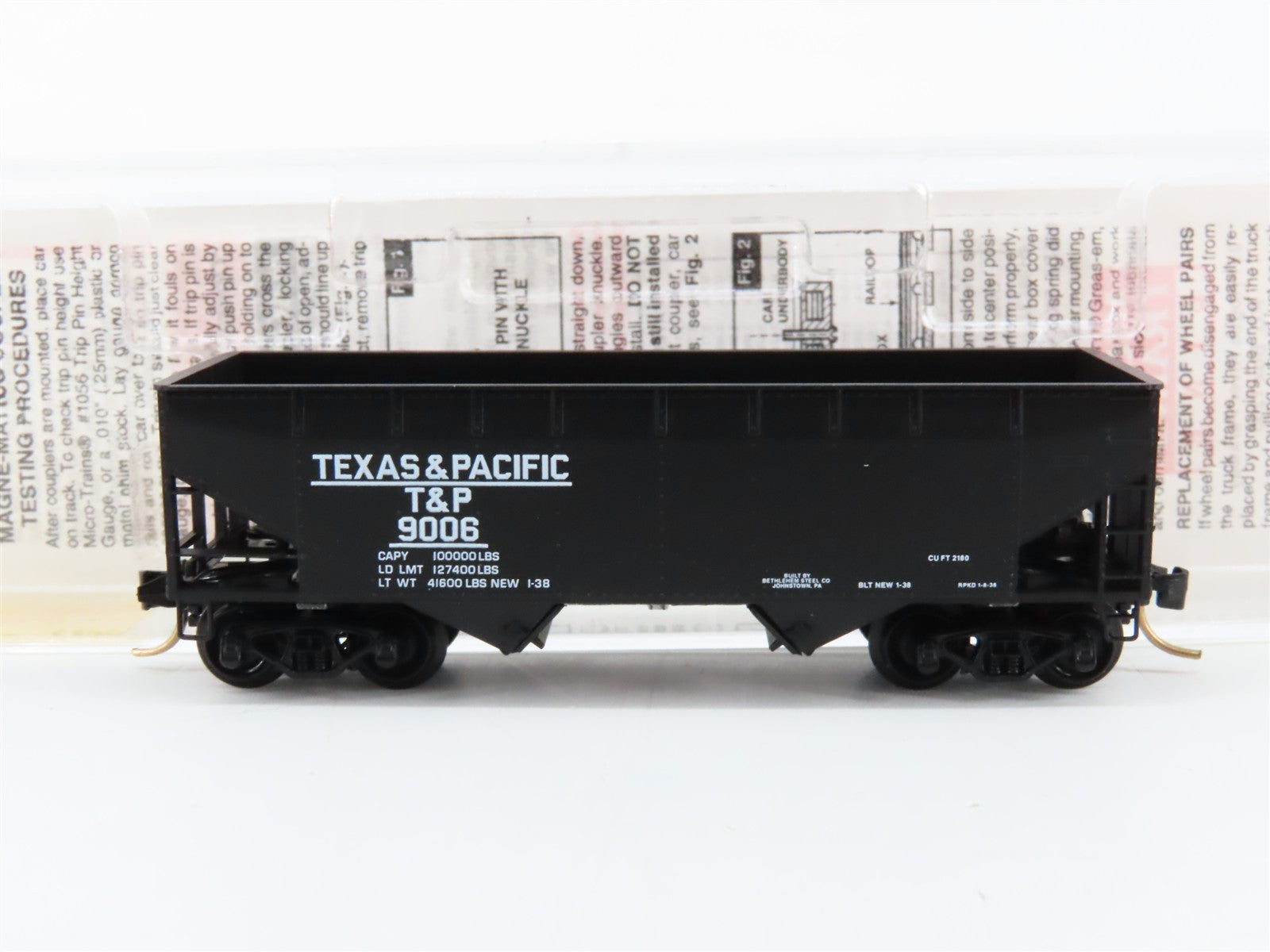 N Scale Micro-Trains MTL 55120 T&P Texas & Pacific 33' 2-Bay Hopper 9006 RTR