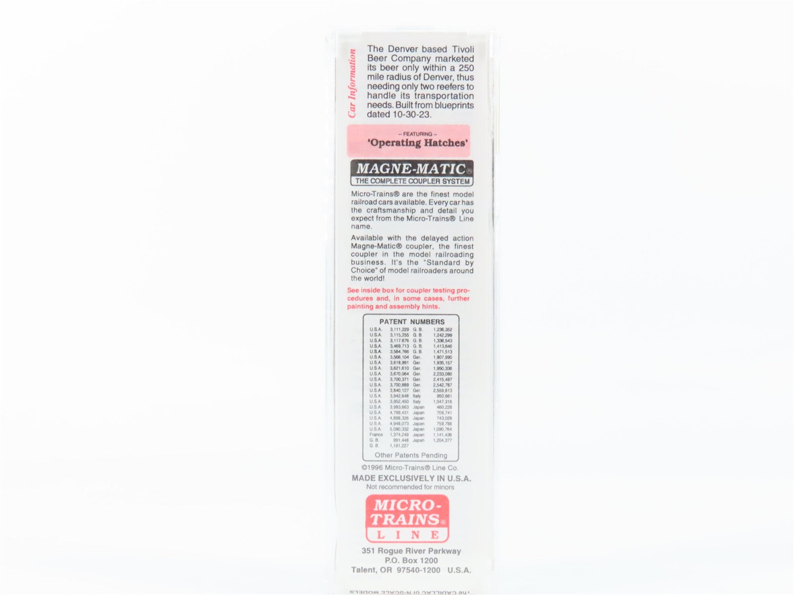 N Scale Micro-Trains MTL 49440 Tivoli Beer 40' Double-Sheathed Wood Reefer RTR