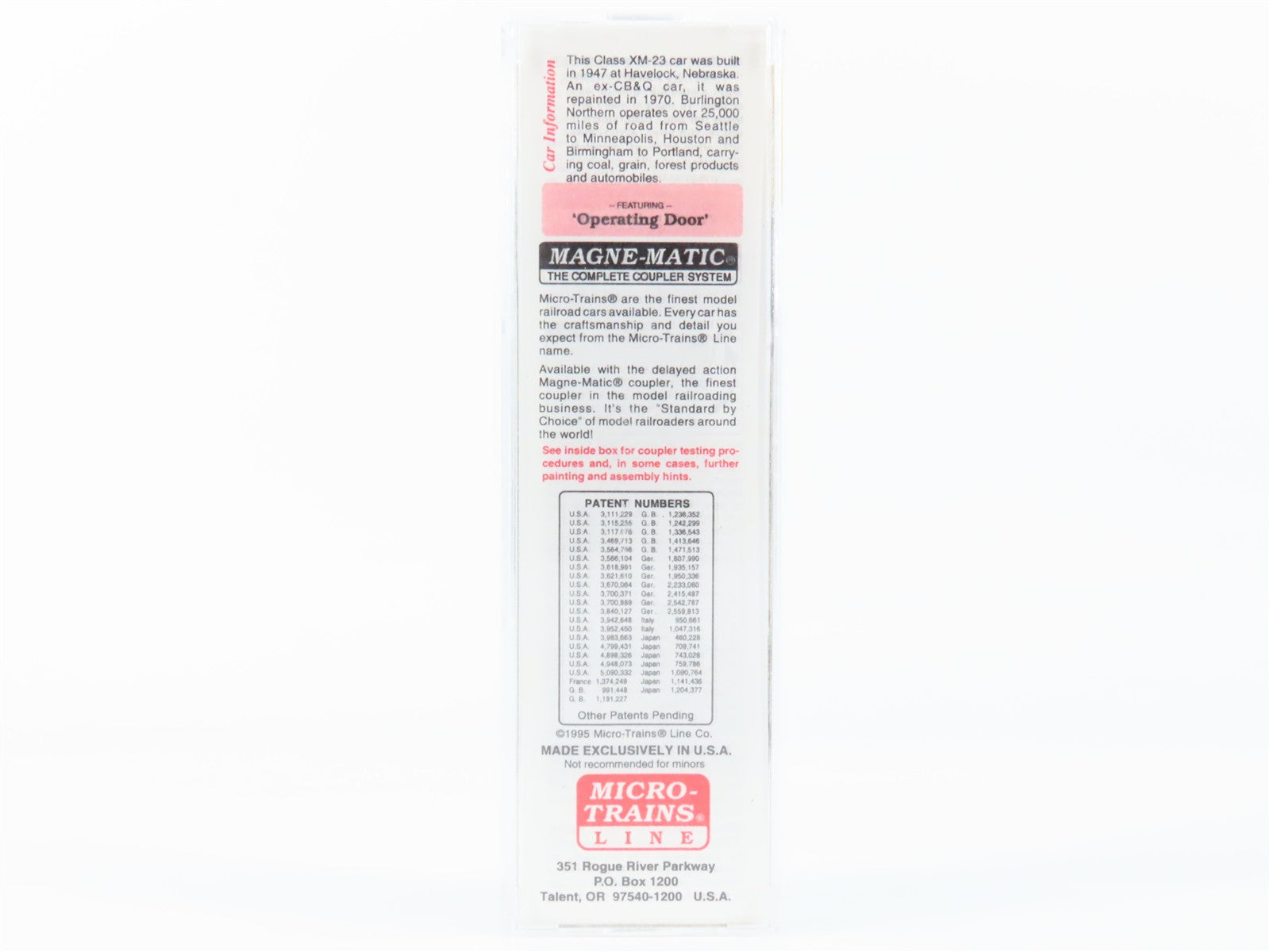 N Scale Micro-Trains MTL 20306 BN Burlington Northern 40' Box Car 189284 RTR