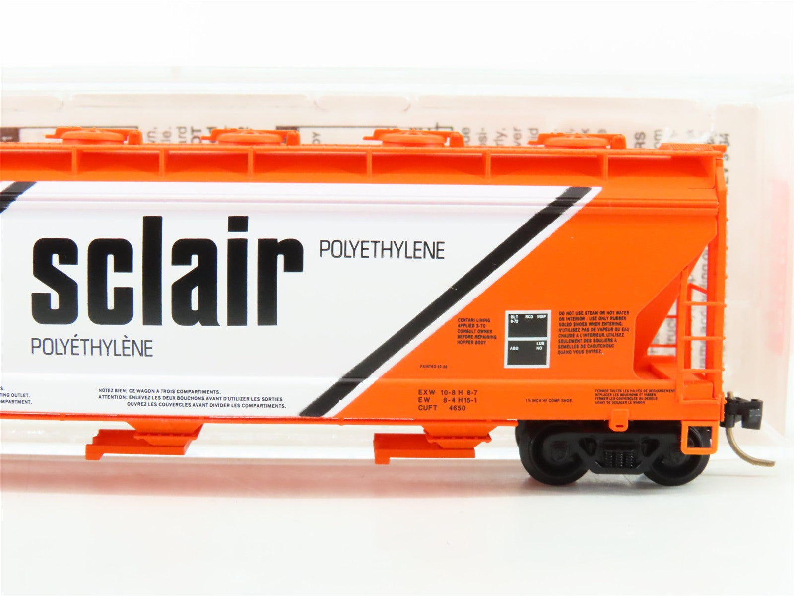 N Scale Micro-Trains MTL 93040 Sclair 3-Bay ACF Center Flow Covered Hopper RTR