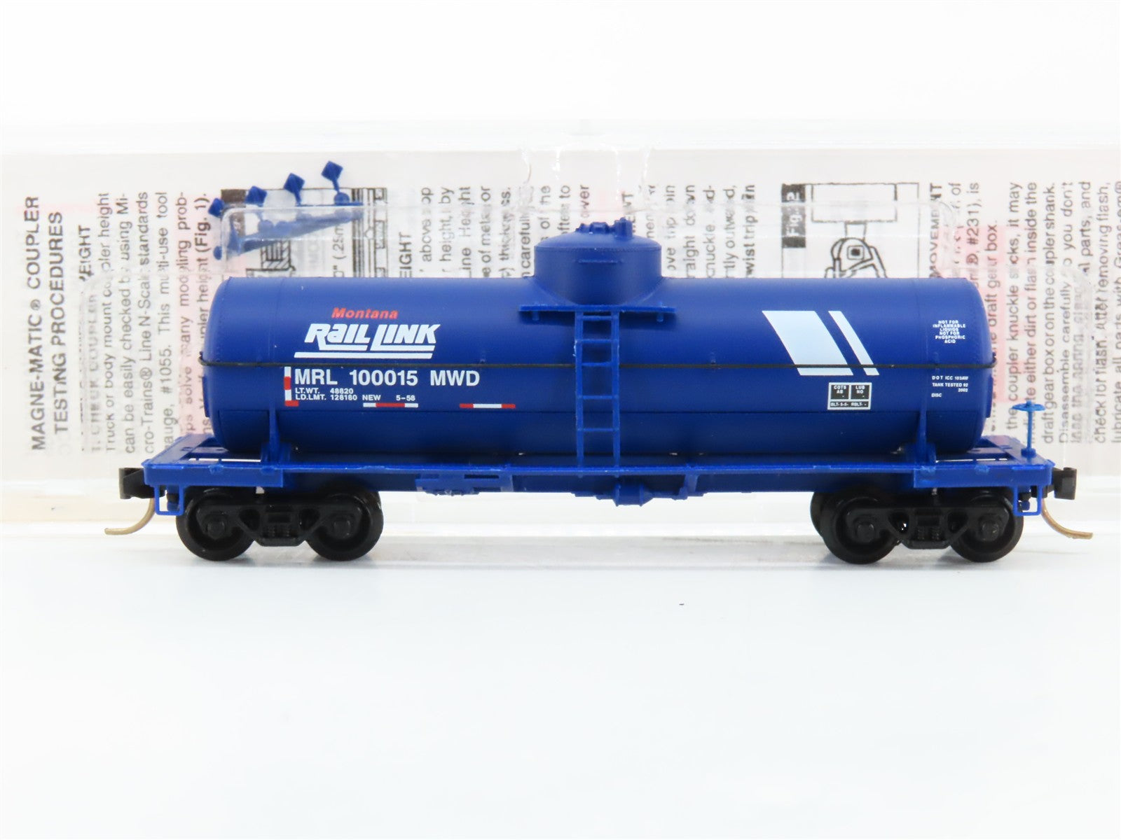 N Scale Micro-Trains MTL 65390 Montana Rail Link 39' Single Dome Tank Car RTR