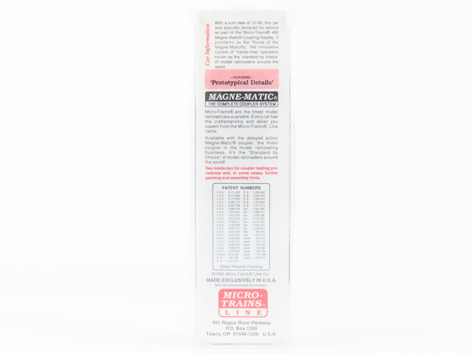 N Scale Micro-Trains MTL 21200 Route Of The Magne-Matics 40' Box Car 80 RTR