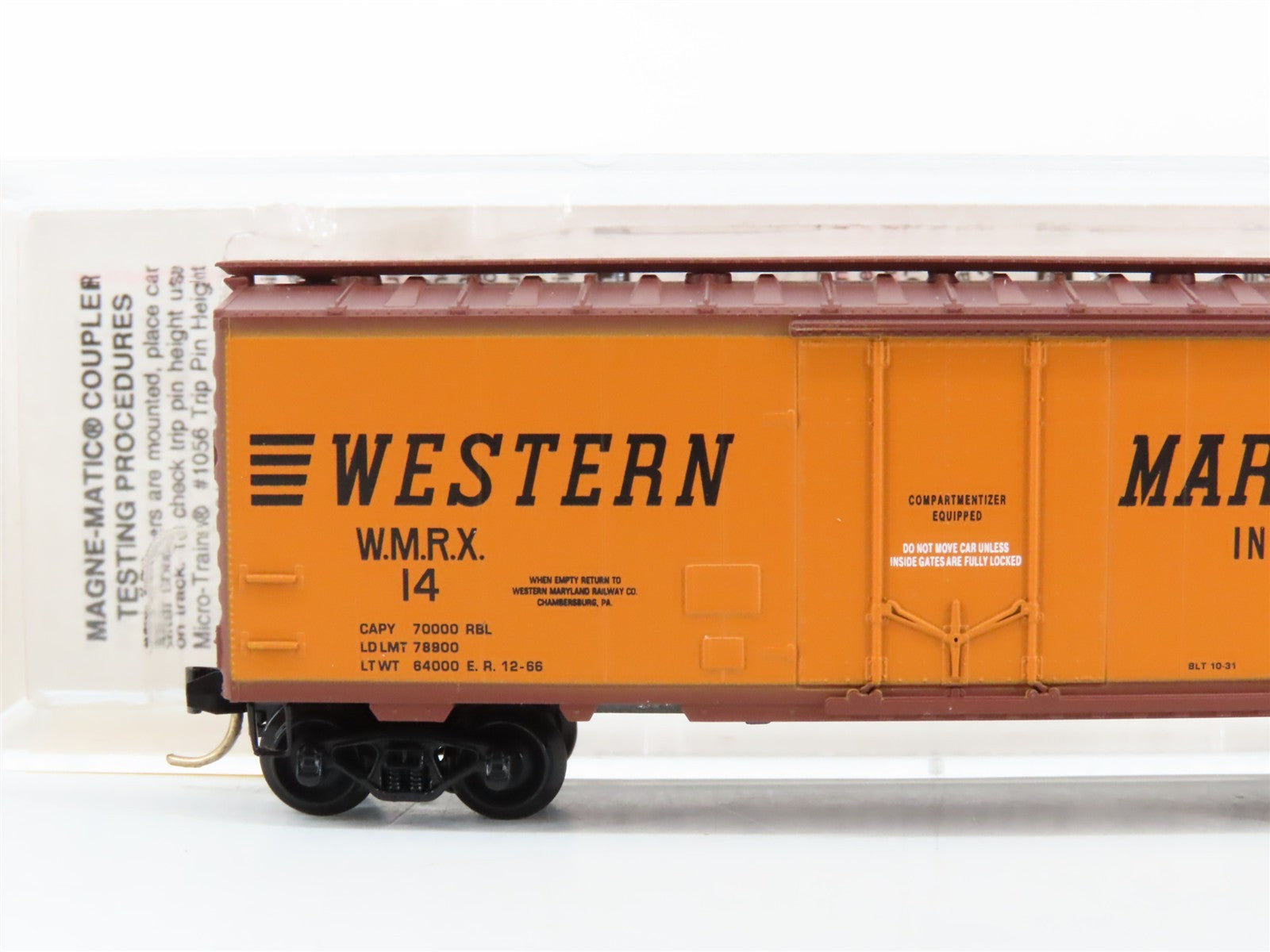 N Scale Micro-Trains MTL 21240 WMRX Western Maryland 40' Plug Door Boxcar 14 RTR