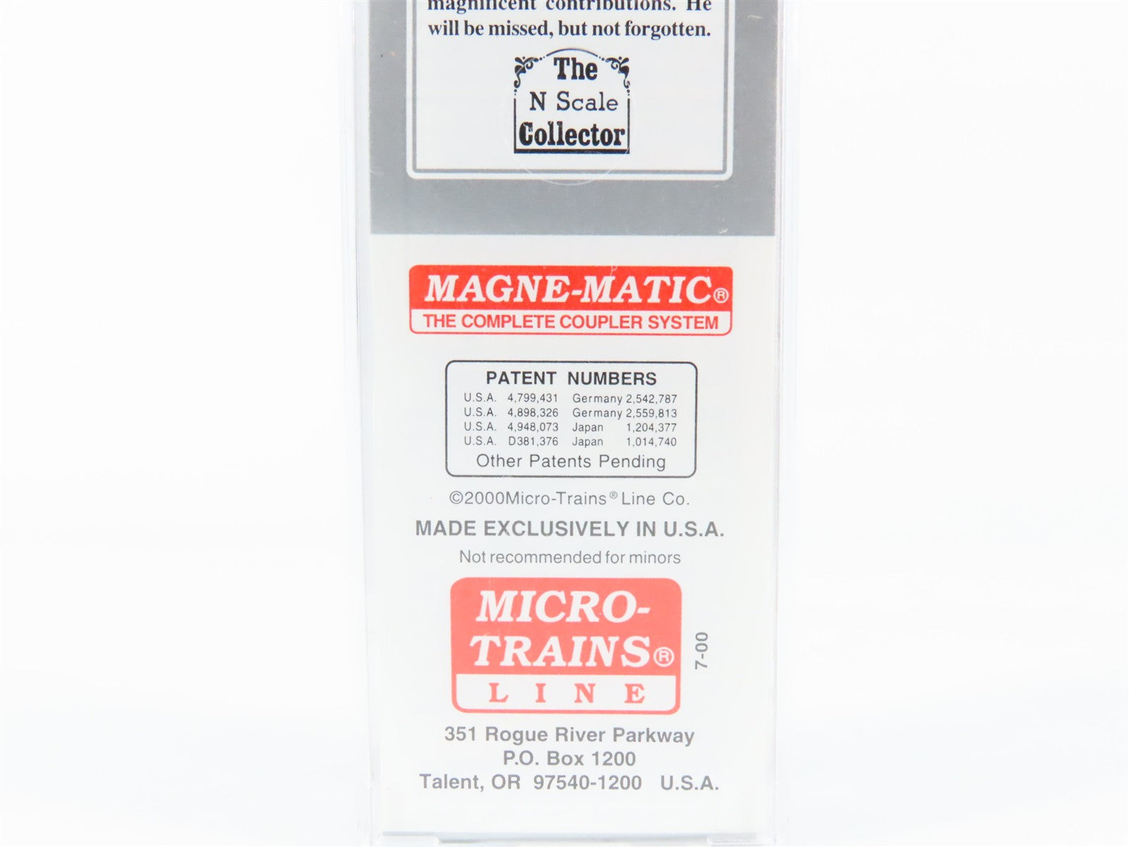 N Scale Micro-Trains MTL NSC The N Scale Collector 40' Standard Box Car 2000 RTR