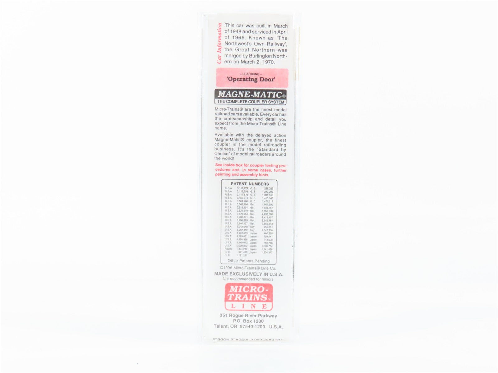 N Scale Micro-Trains MTL 20226 GN Great Northern 40' Single Door Boxcar 2533 RTR