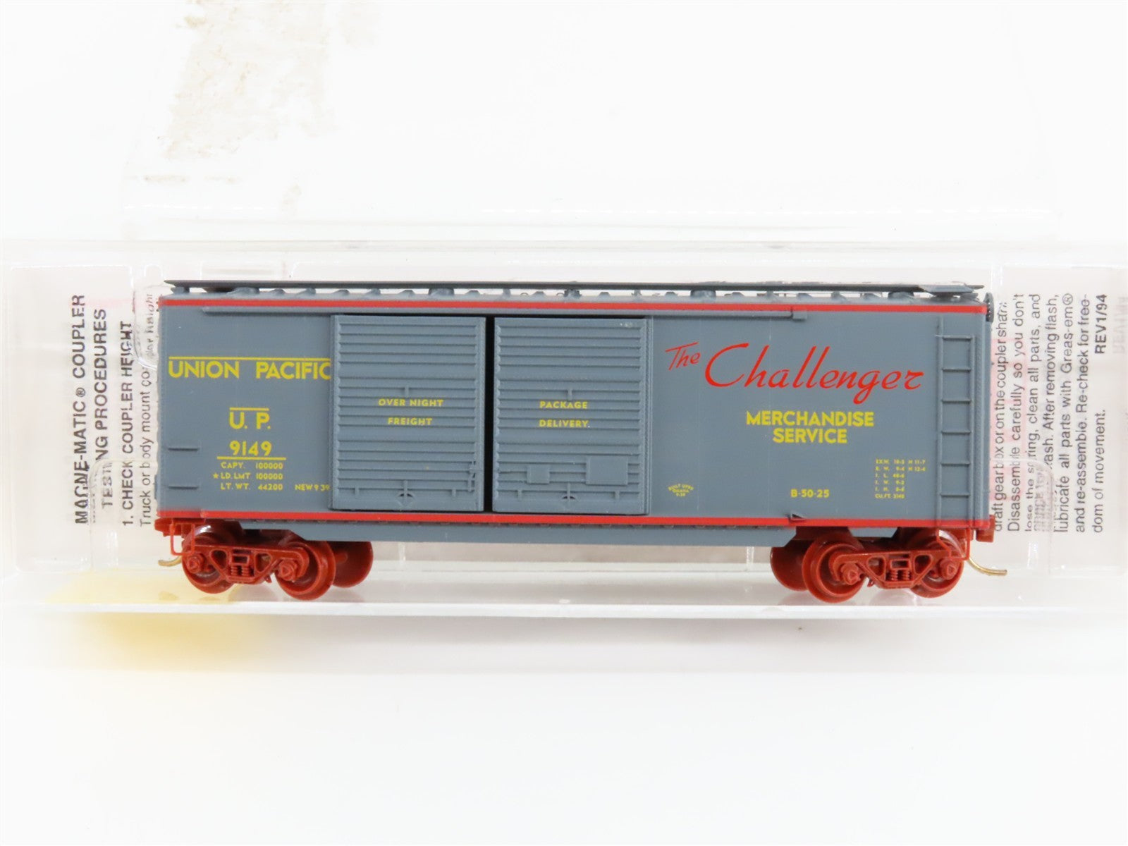 N Scale Micro-Trains MTL 23230 UP Union Pacific Challenger 40' Box Car 9149 RTR