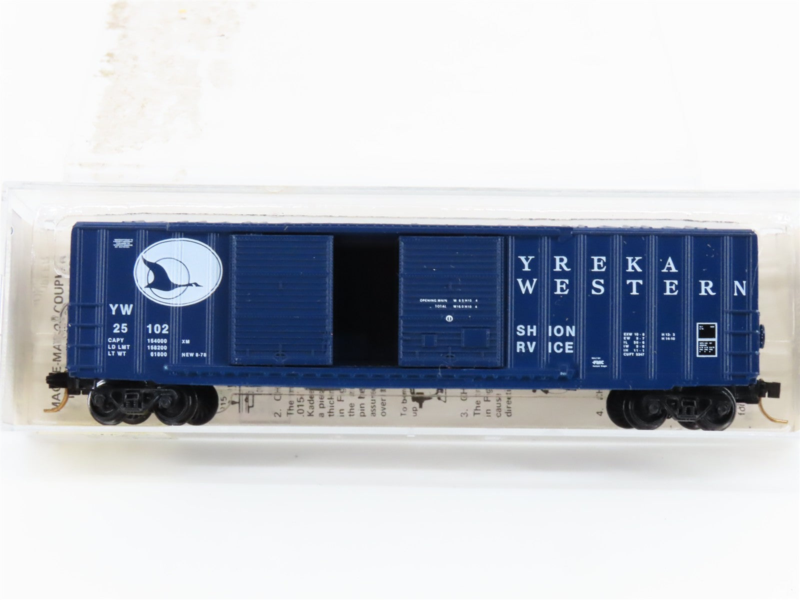 N Scale Micro-Trains MTL 30020 YW Yreka Western Box Car 25102 RTR