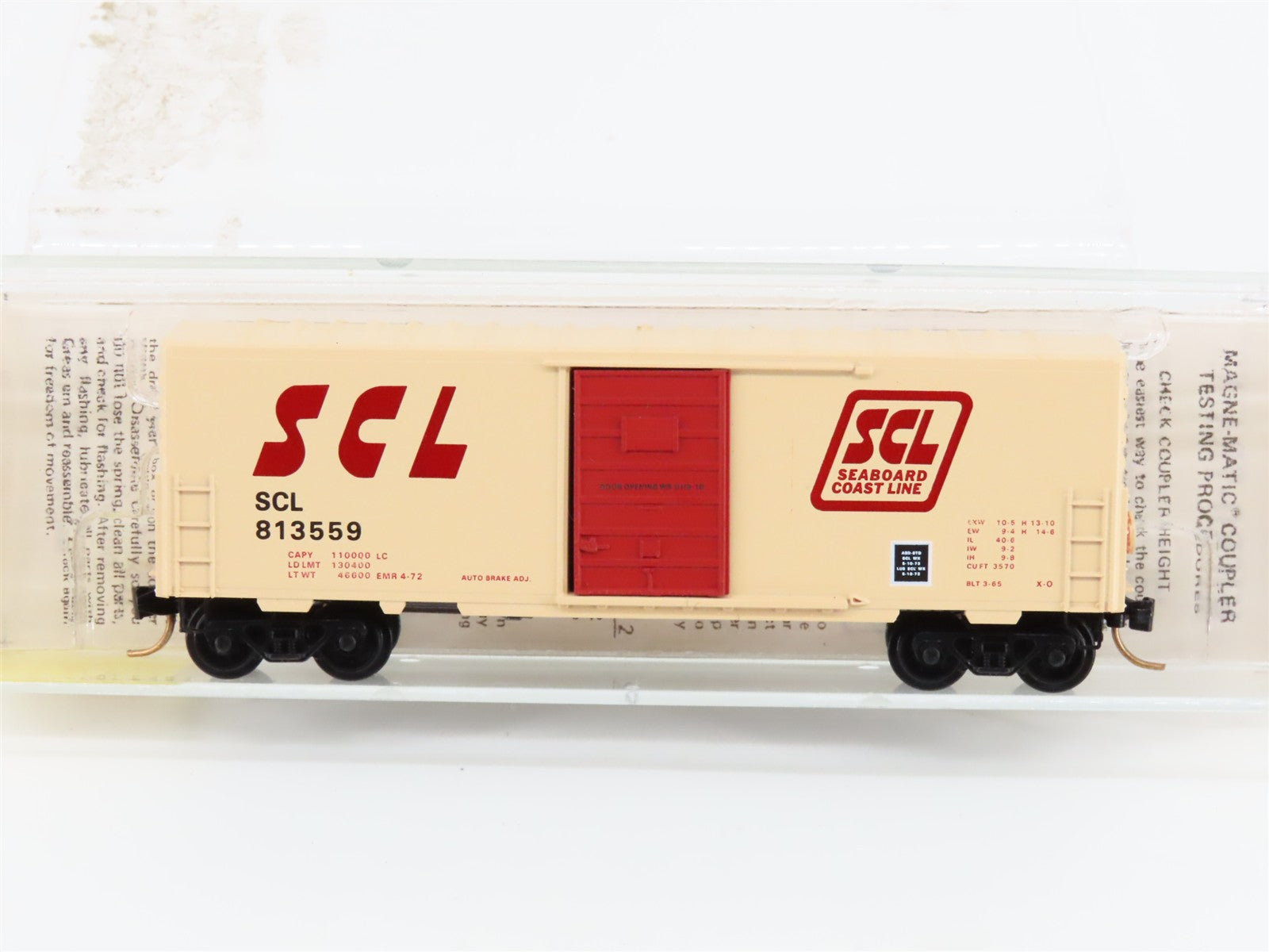 N Kadee Micro-Trains MTL 24160 SCL Seaboard Coast Line 40' Box Car 813559 RTR