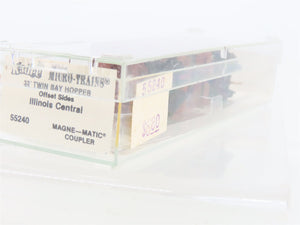 N Scale Micro-Trains MTL 55240 IC Illinois Central 33' 2-Bay Hopper 74825 RTR