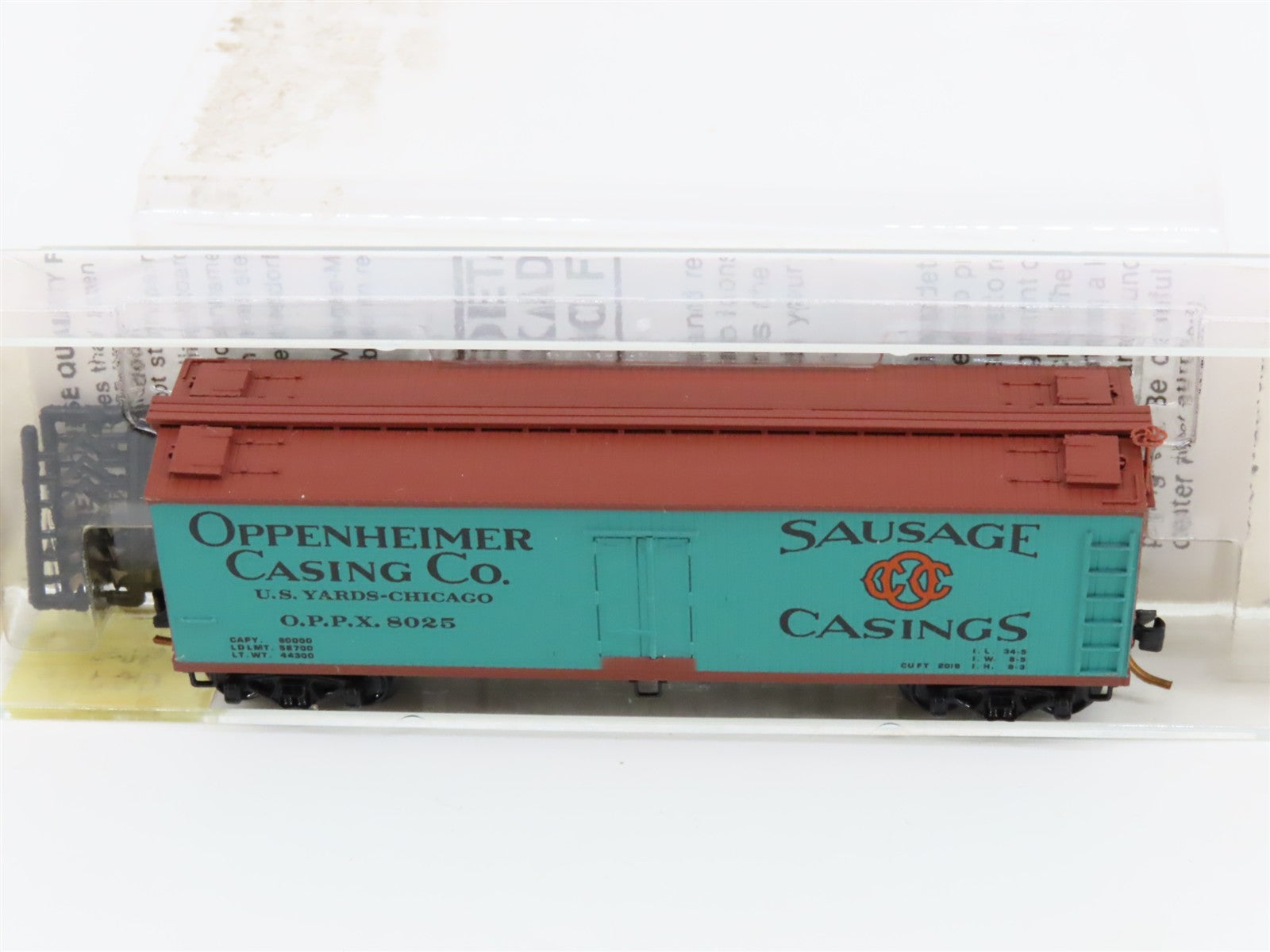 N Scale Micro-Trains MTL 49280 OPPX Oppenheimer Casing Co. 40' Reefer 8025 RTR