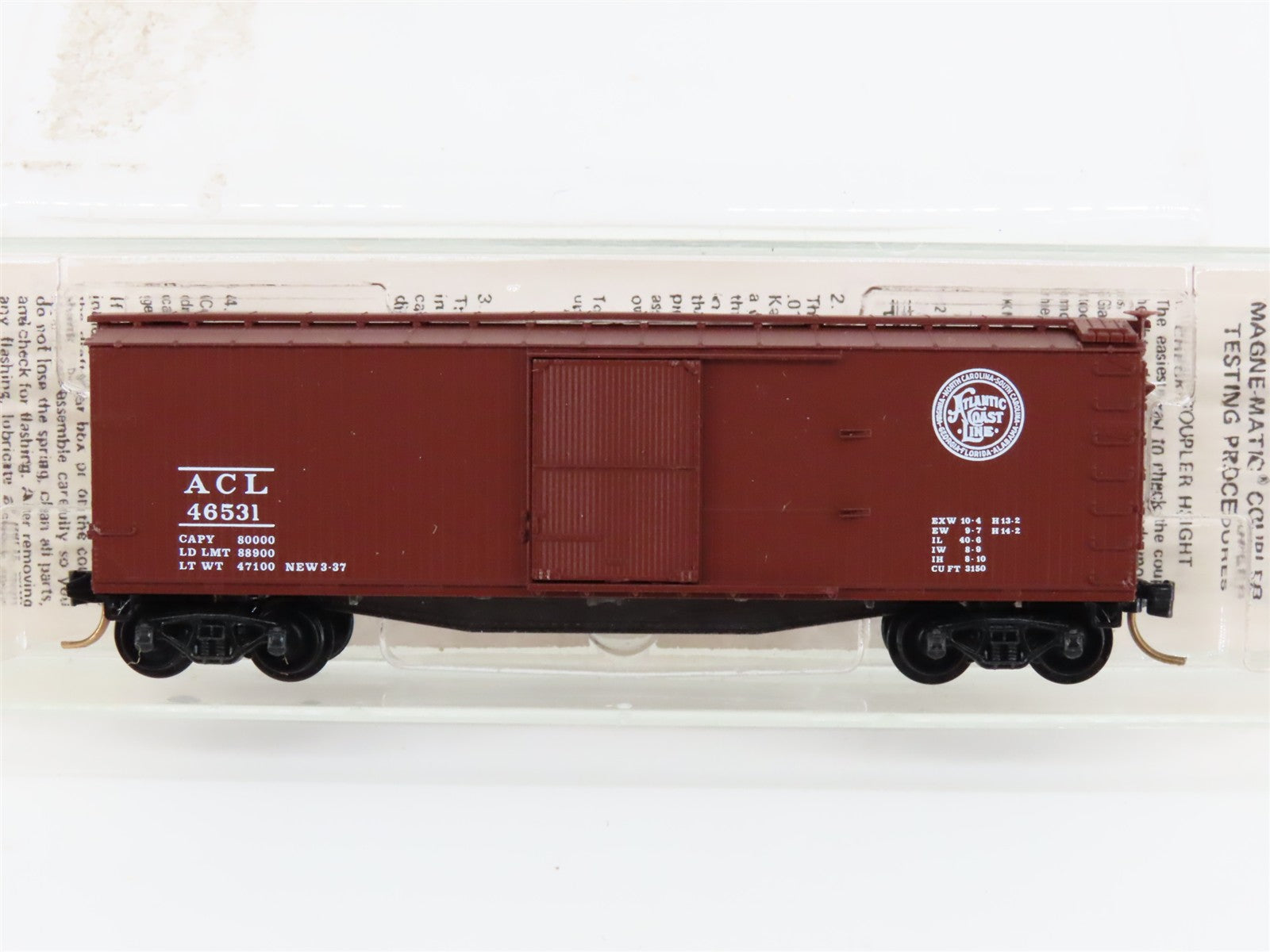 N Scale Micro-Trains MTL 39080 Atlantic Coast Line 40' Wood-Sheathed Box Car RTR