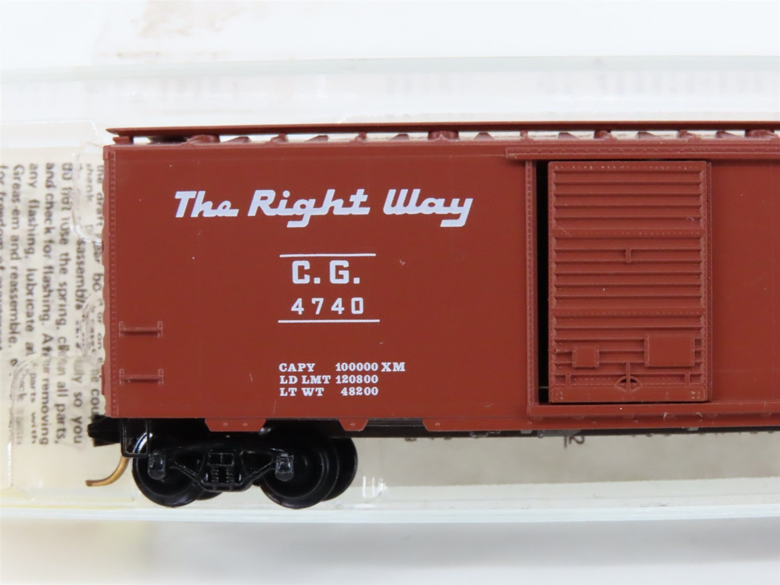 N Scale Kadee Micro-Trains MTL 20920 CG Central of Georgia 40' Box Car 4740 RTR