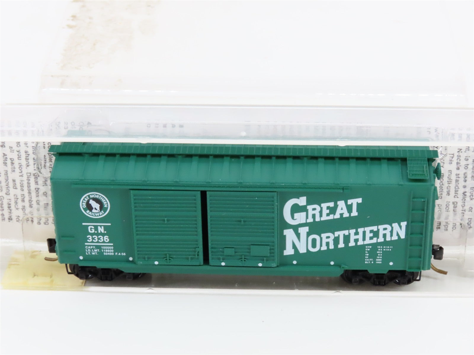 N Scale Micro-Trains MTL 23190 GN Great Northern 40' Double Door Boxcar 3336 RTR
