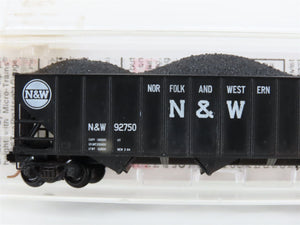 N Scale Micro-Trains MTL 108010 N&W Norfolk & Western 3-Bay Hopper 92750 w/ Load