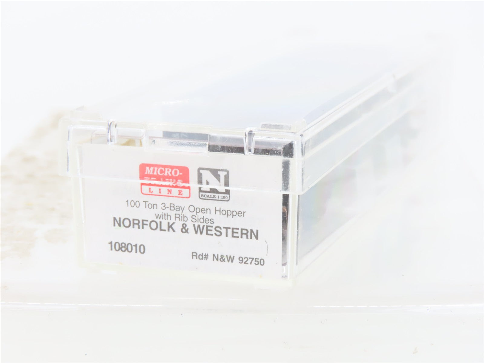 N Scale Micro-Trains MTL 108010 N&W Norfolk & Western 3-Bay Hopper 92750 w/ Load
