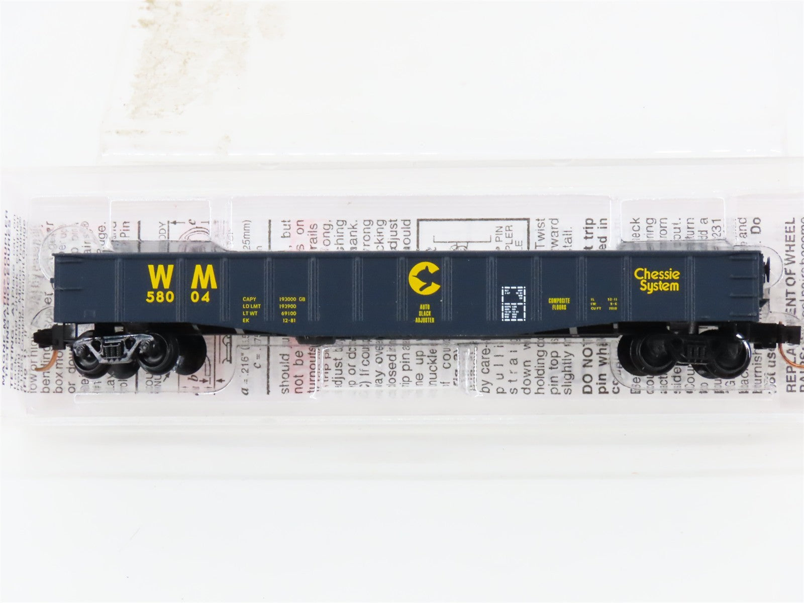 N Scale Micro-Trains MTL 105070 WM Chessie System 50' Gondola 58004 RTR