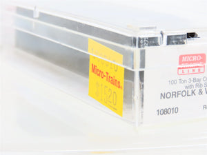 N Scale Micro-Trains MTL 108010 N&W Norfolk & Western 3-Bay Hopper 92750 w/ Load