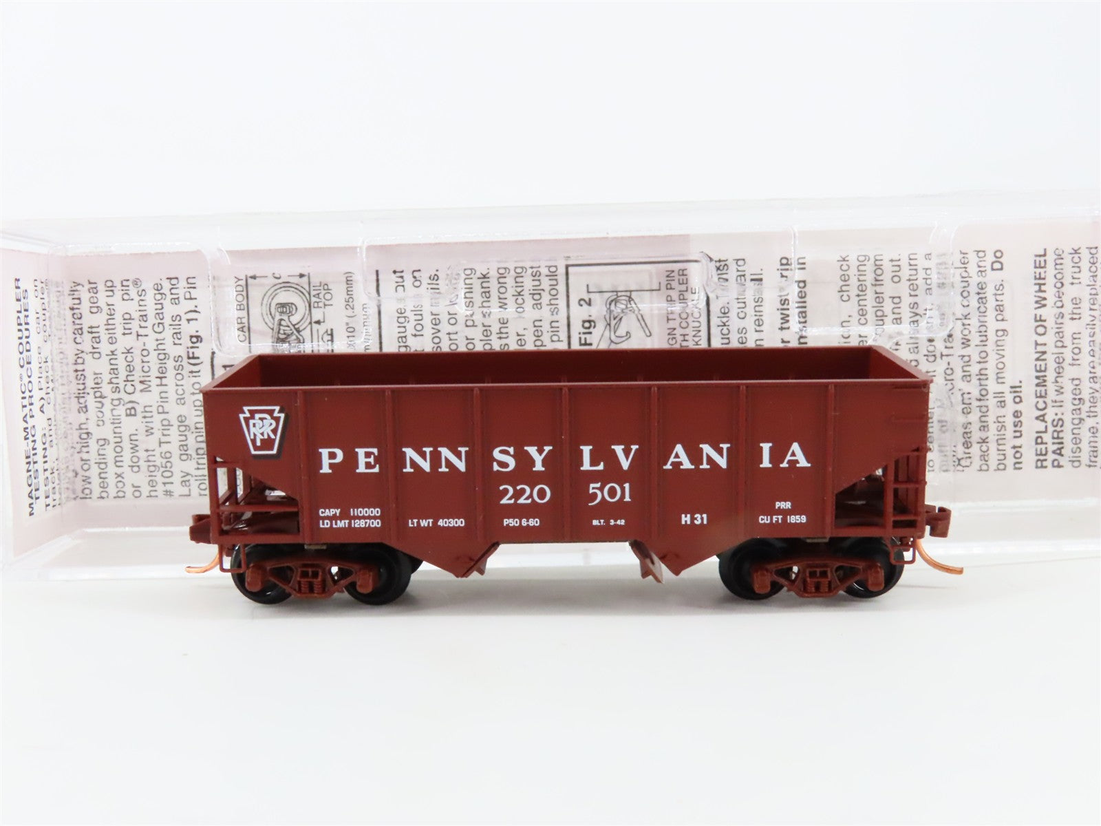 N Scale Micro-Trains MTL PRR Pennsylvania 33' 2-Bay Hopper 220501 RTR