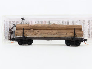 N Scale Micro-Trains MTL 11400040 40' Modern Log Car w/ Uprights RTR