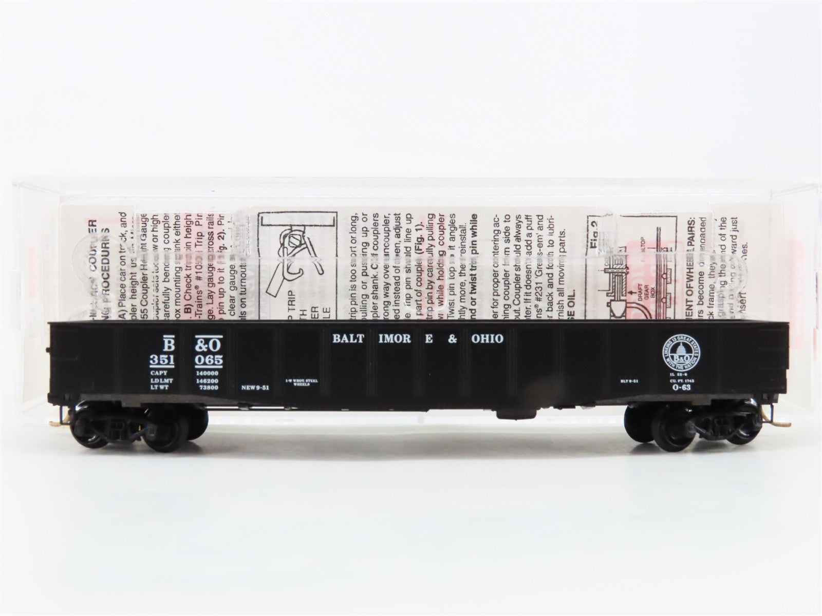 N Scale Micro-Trains MTL 105030 B&O Baltimore & Ohio 50' Fixed End Gondola RTR