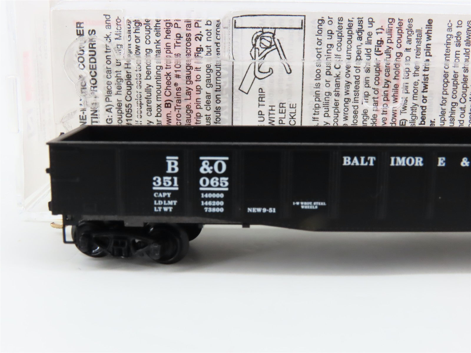 N Scale Micro-Trains MTL 105030 B&O Baltimore & Ohio 50' Fixed End Gondola RTR