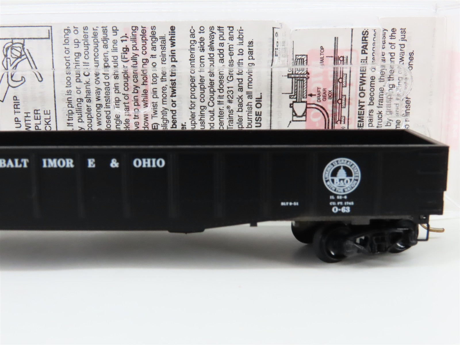 N Scale Micro-Trains MTL 105030 B&O Baltimore & Ohio 50' Fixed End Gondola RTR