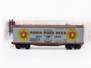 N Scale Micro-Trains MTL 49450 FBX Robin Hood Beer 40' Reefer 5301 RTR