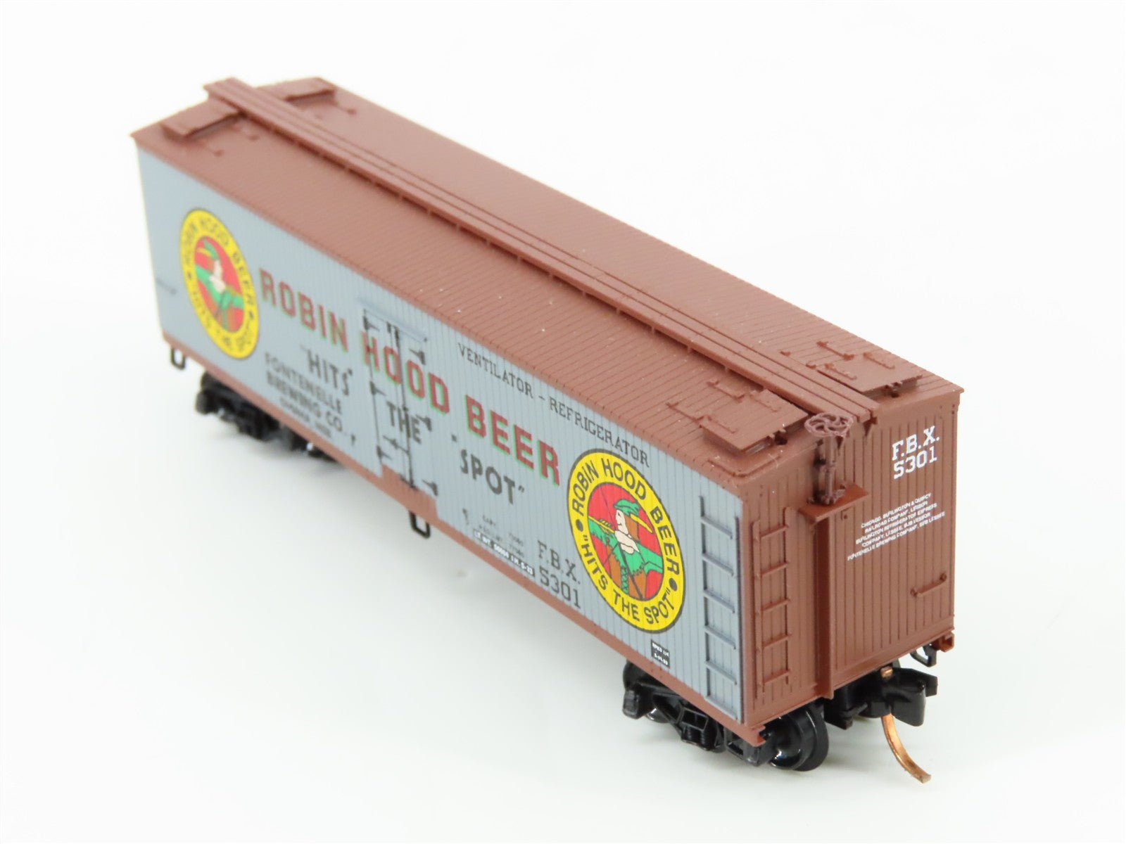 N Scale Micro-Trains MTL 49450 FBX Robin Hood Beer 40' Reefer 5301 RTR
