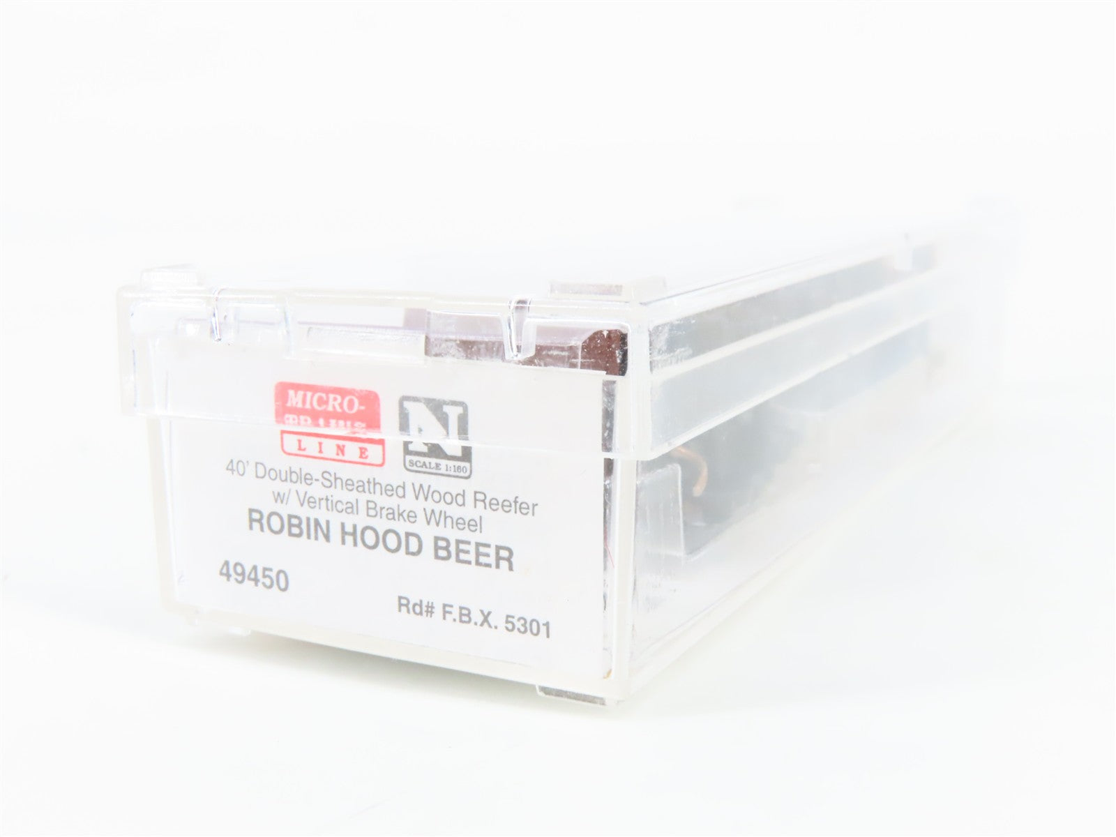 N Scale Micro-Trains MTL 49450 FBX Robin Hood Beer 40' Reefer 5301 RTR