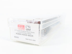 N Scale Micro-Trains MTL 49450 FBX Robin Hood Beer 40' Reefer 5301 RTR