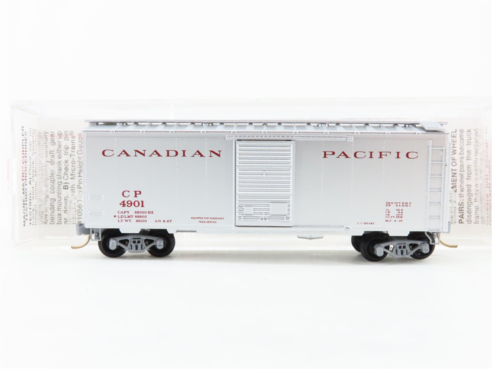 N Scale Micro-Trains MTL 20546 CP Canadian Pacific 40' Standard Box Car 4901 RTR