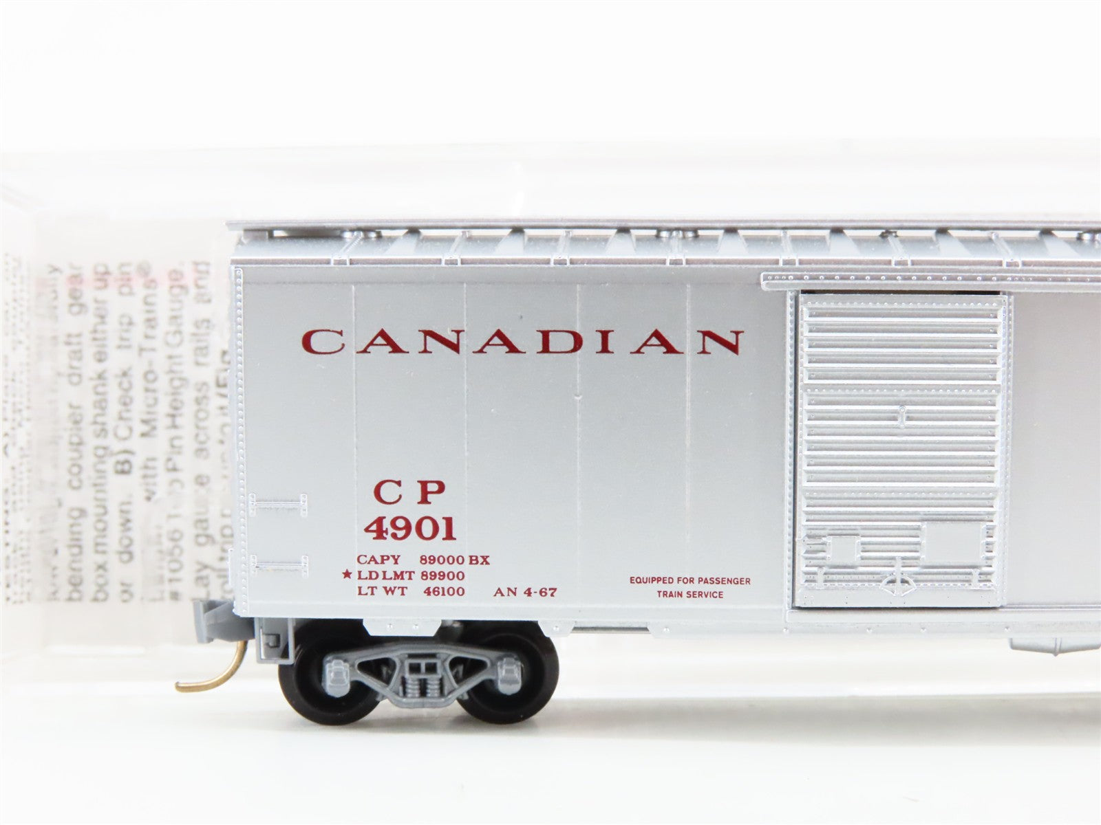 N Scale Micro-Trains MTL 20546 CP Canadian Pacific 40' Standard Box Car 4901 RTR