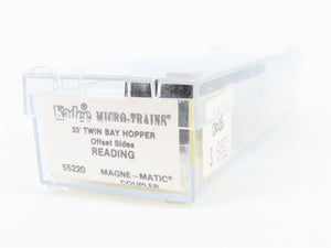 N Scale Micro-Trains MTL 55220 RDG Reading 33' 2-Bay Hopper 64395 RTR