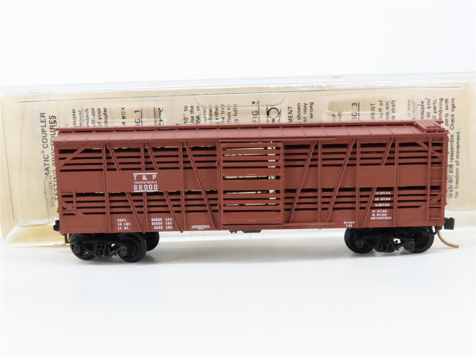 N Scale Micro-Trains MTL 35110 T&P Texas & Pacific 40' Stock/Cattle Car RTR
