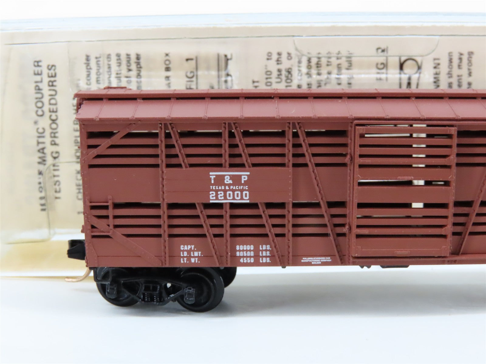 N Scale Micro-Trains MTL 35110 T&P Texas & Pacific 40' Stock/Cattle Car RTR