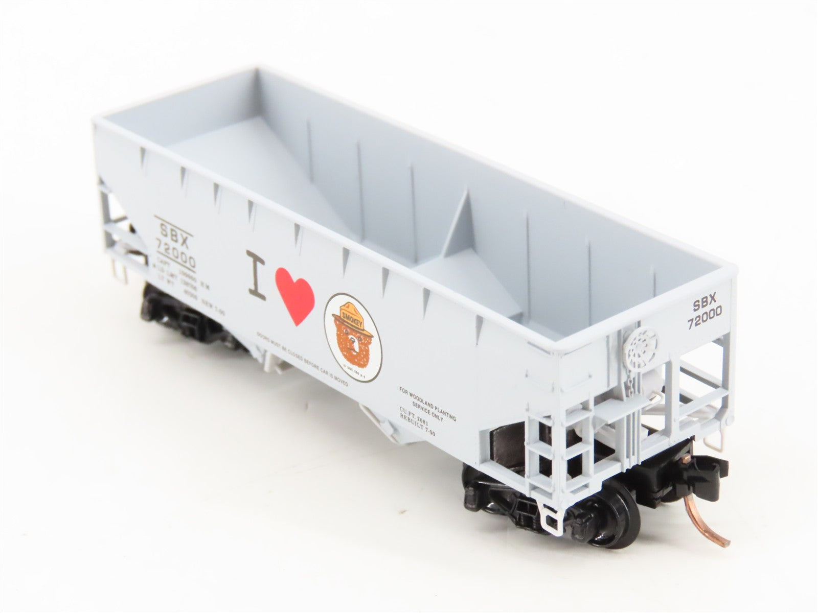N Scale Micro-Trains MTL 55450 SBX Smokey Bear 33' 2-Bay Hopper 72000