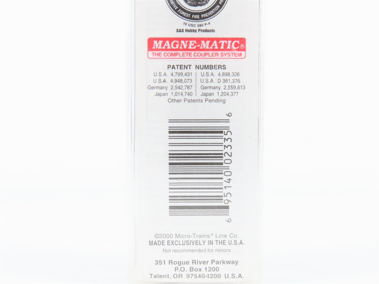 N Scale Micro-Trains MTL 55450 SBX Smokey Bear 33' 2-Bay Hopper 72000