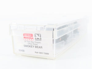 N Scale Micro-Trains MTL 55450 SBX Smokey Bear 33' 2-Bay Hopper 72000