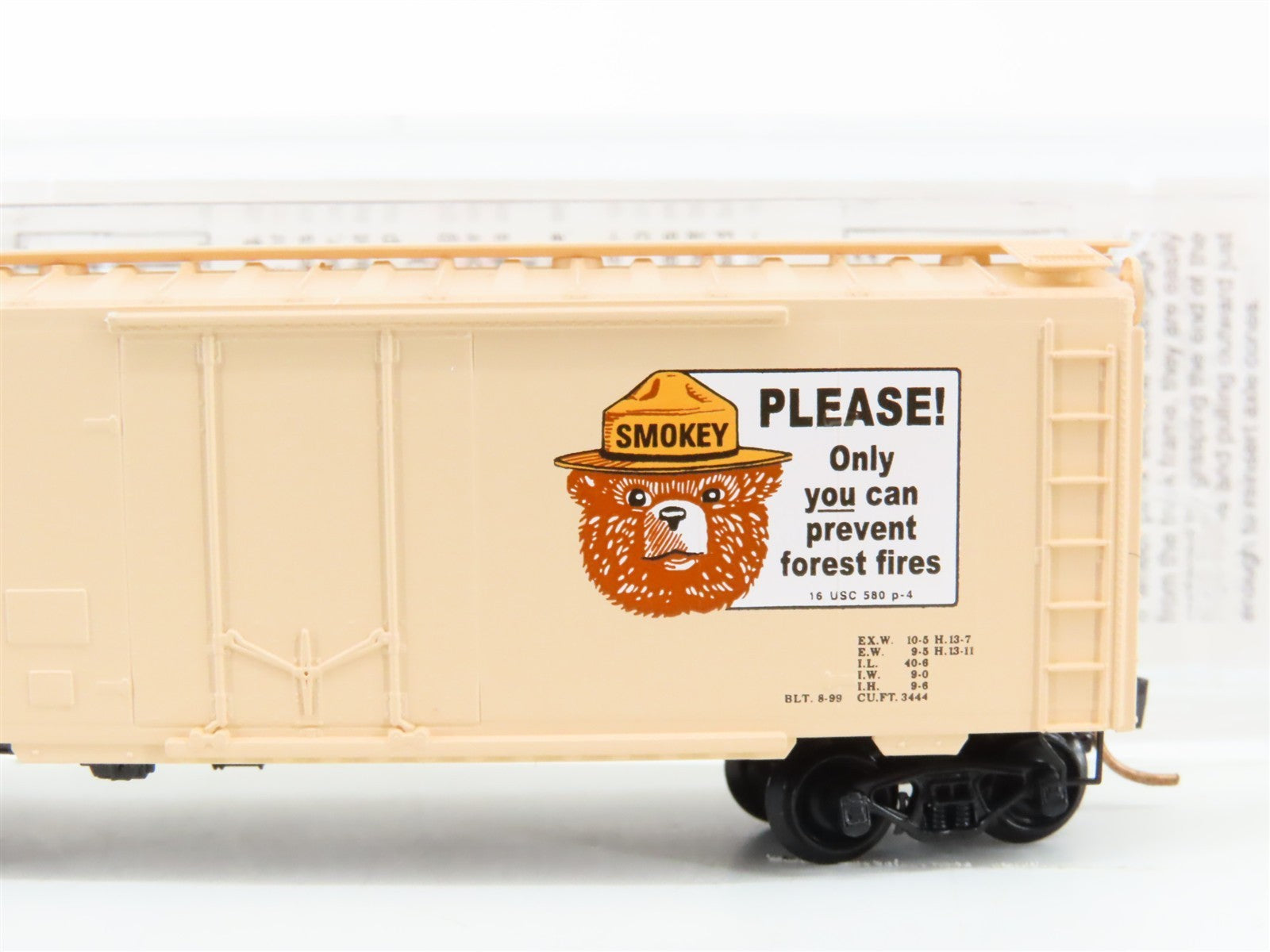 N Scale Micro-Trains MTL 21260 SBX Smokey Bear 40' Plug Door Box Car 1999 RTR
