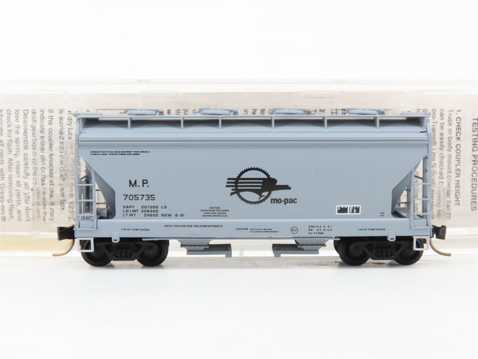 N Scale Micro-Trains MTL 92030 Missouri Pacific 2-Bay ACF Centerflow Hopper RTR