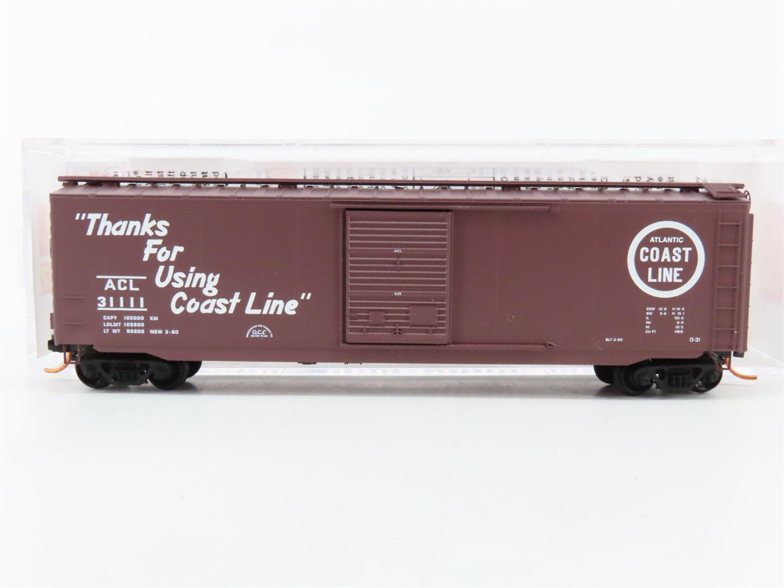 N Scale Micro-Trains MTL 03100140 ACL Atlantic Coast Line 50' Box Car 31111 RTR