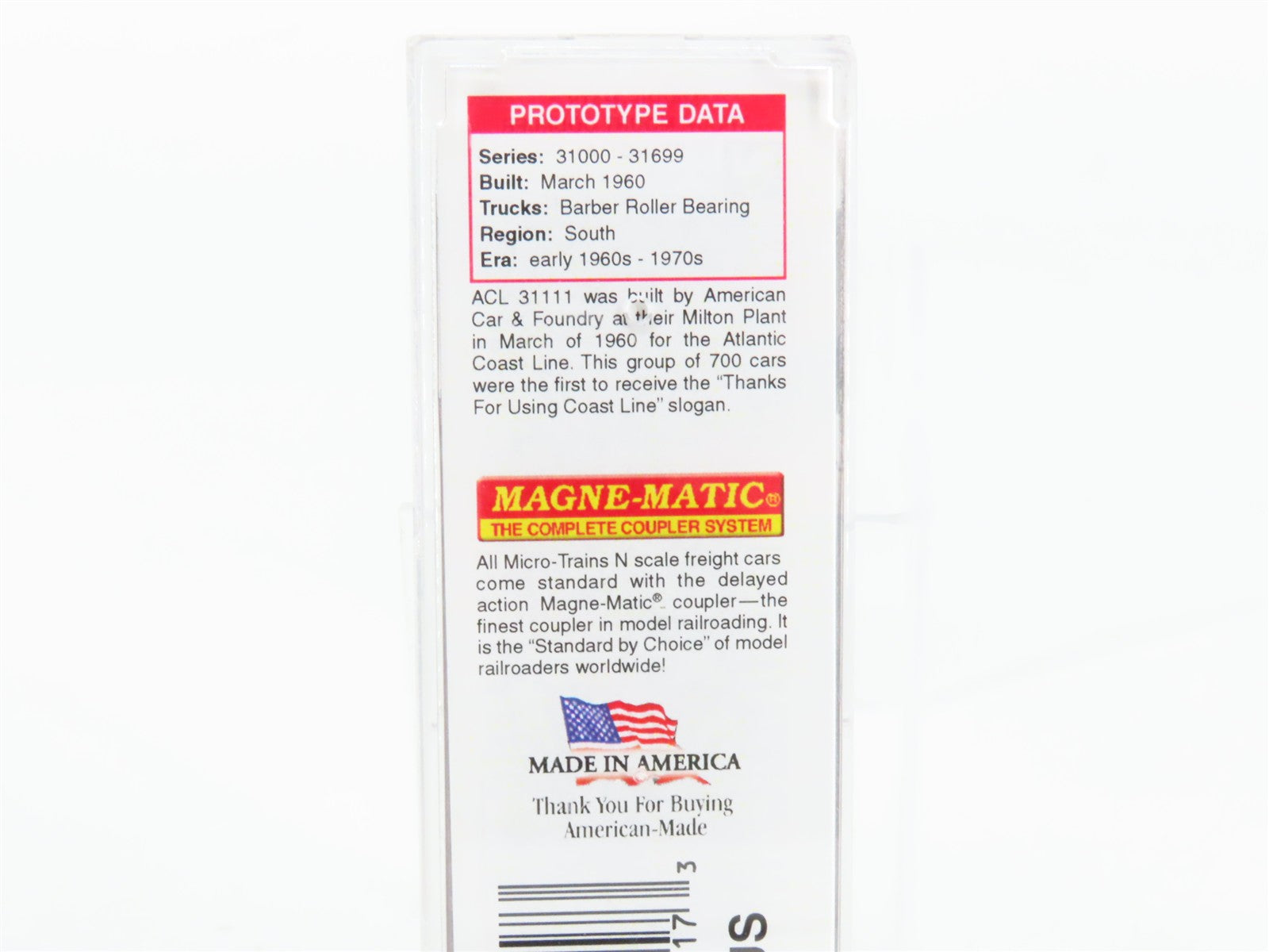 N Scale Micro-Trains MTL 03100140 ACL Atlantic Coast Line 50' Box Car 31111 RTR