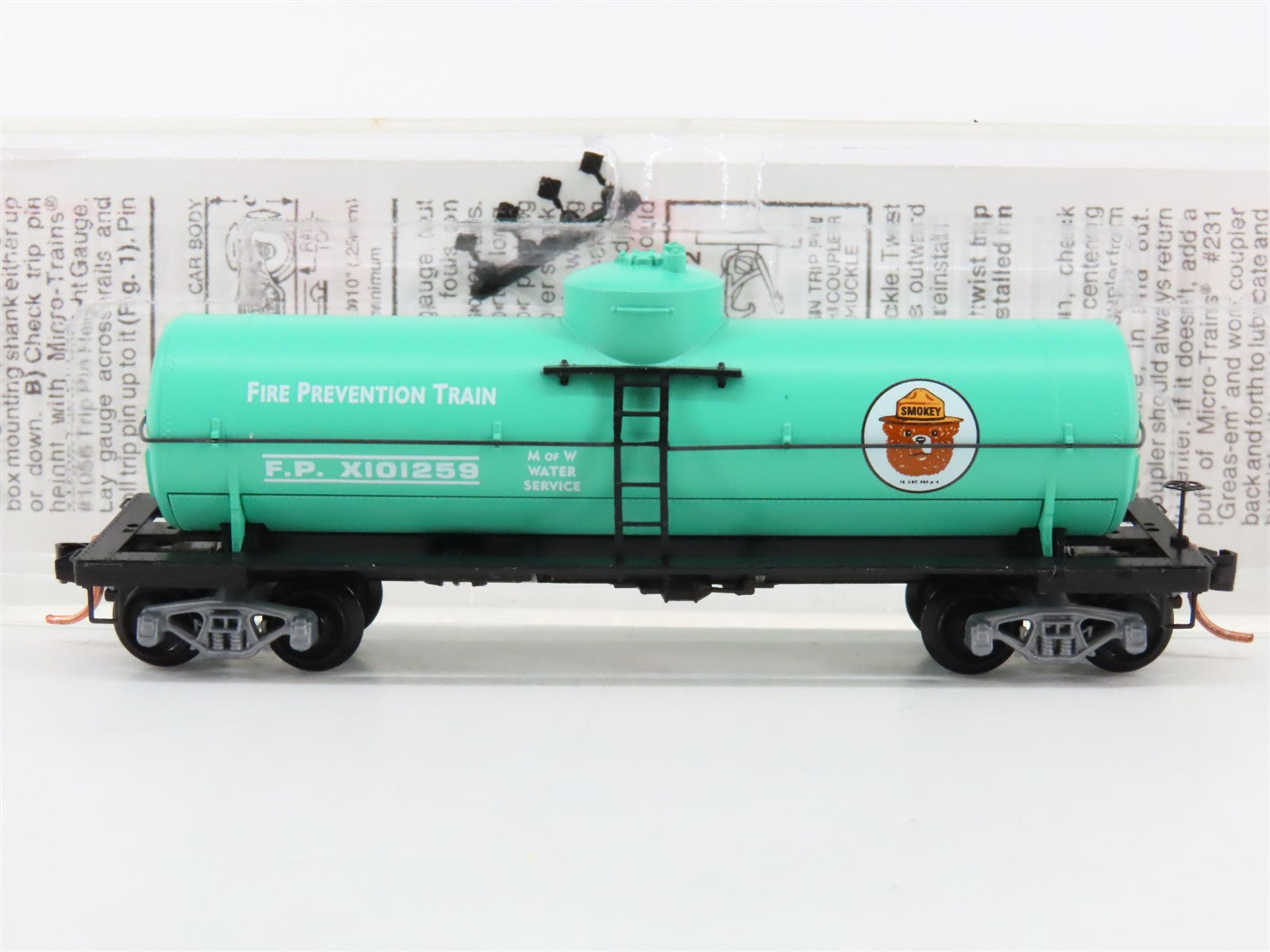 N Scale Micro-Trains MTL 65540 FP Smokey Bear 39' Single Dome Tank Car RTR