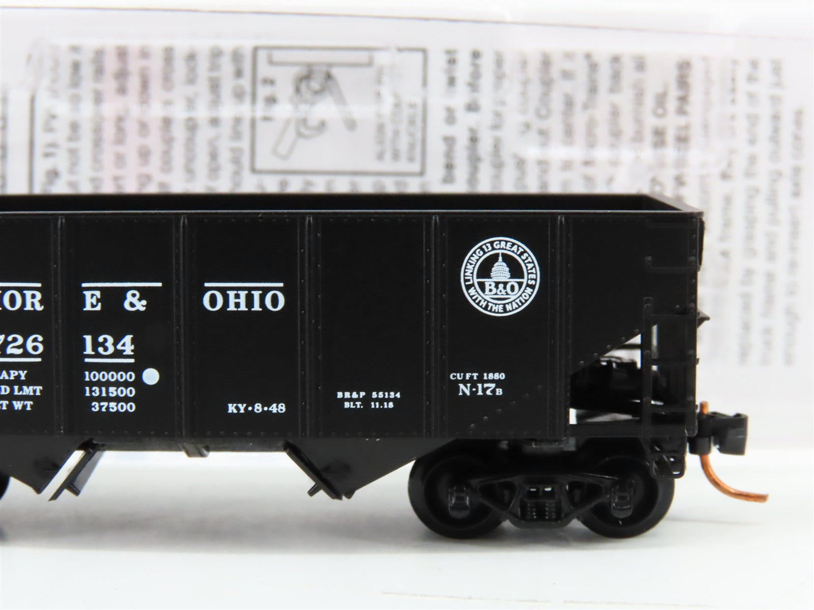 N Scale Micro-Trains MTL 05600390 Baltimore & Ohio 33' 2-Bay Hopper RTR