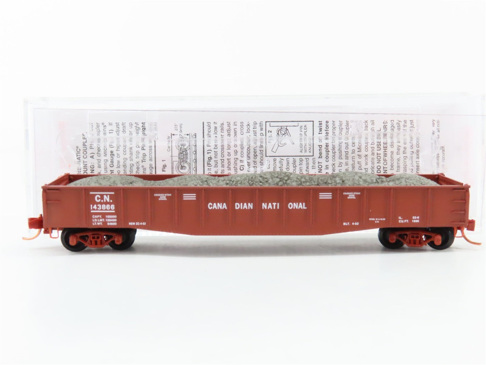 N Micro-Trains MTL 04600390 CN Canadian National 50' Gondola 143866 w/ Load RTR