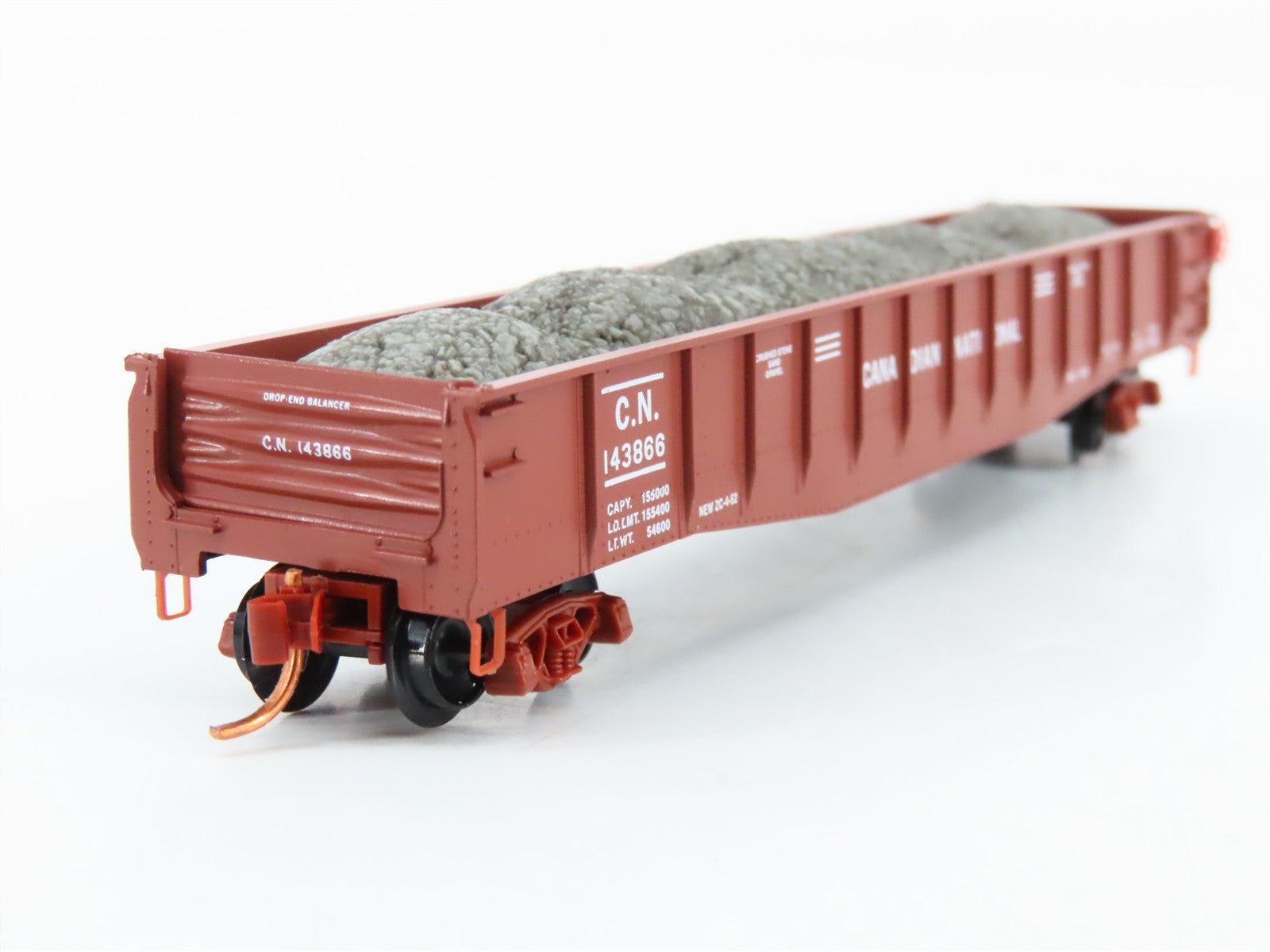 N Micro-Trains MTL 04600390 CN Canadian National 50' Gondola 143866 w/ Load RTR
